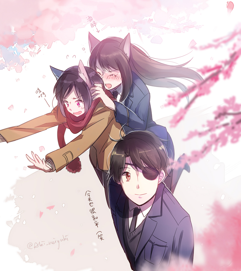 kaizuka inaho, amifumi inko, and kaizuka yuki (aldnoah.zero) drawn by aki_(neyuki41028)