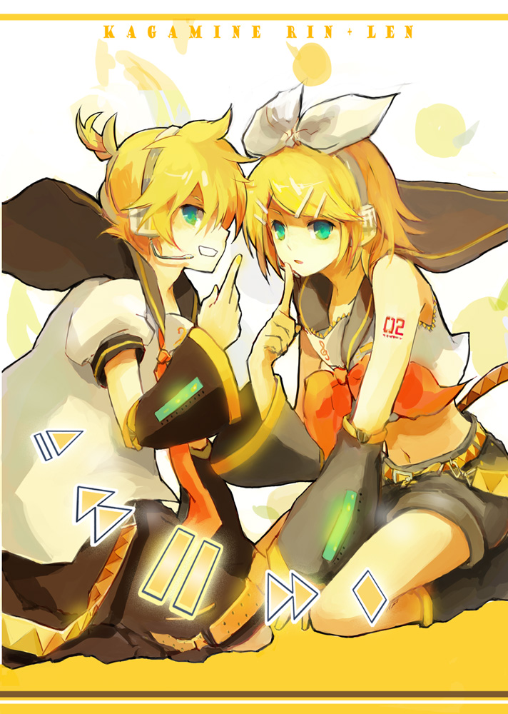 kagamine rin and kagamine len (vocaloid) drawn by i-riya