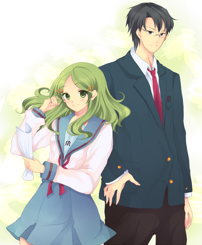 kimidori emiri and student council president (suzumiya haruhi no yuuutsu) drawn by hanahubuki1991