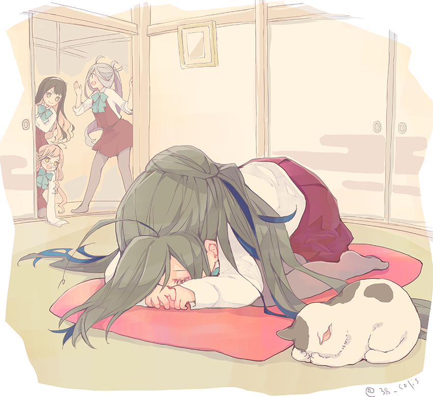 naganami, kiyoshimo, makigumo, and asashimo (kantai collection) drawn by colis