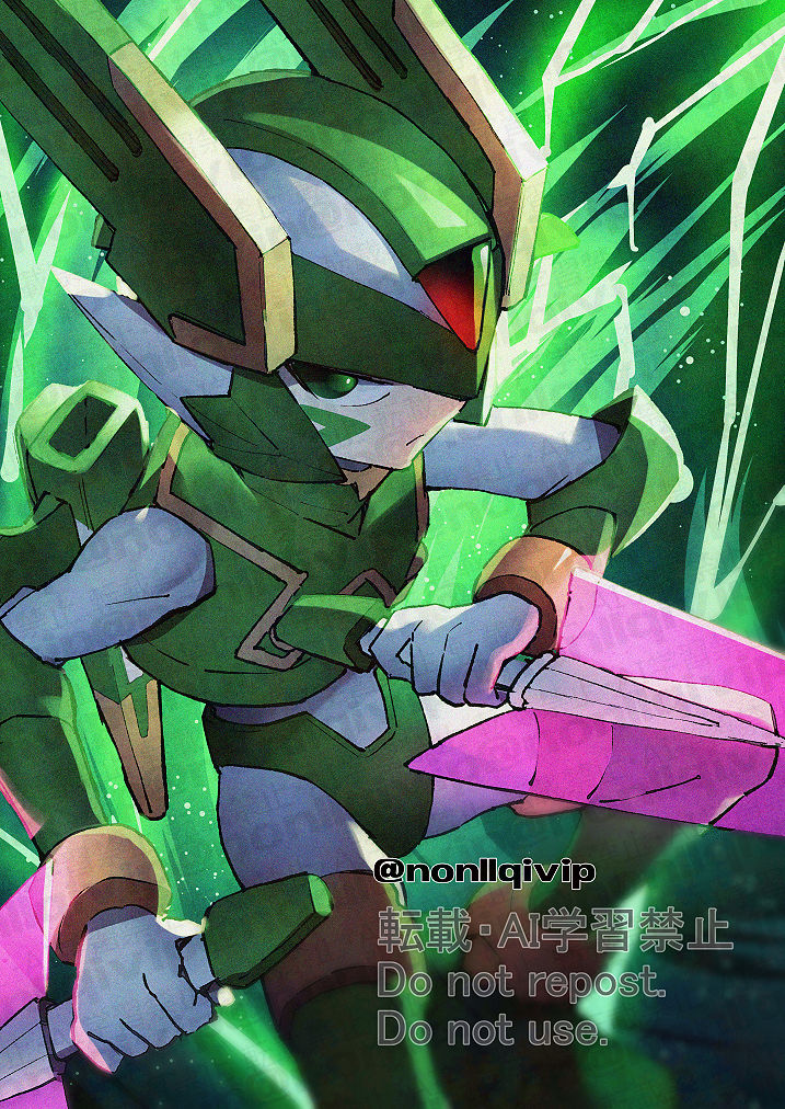 sage harpuia (mega man and 1 more) drawn by yamanashi_taiki