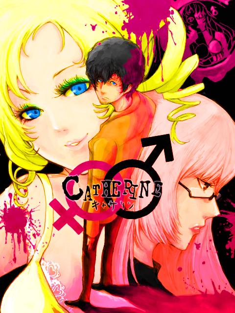 catherine, katherine mcbride, and vincent brooks (catherine) drawn by warldou