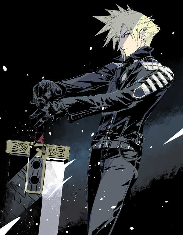 cloud strife (final fantasy and 2 more) drawn by cofffee