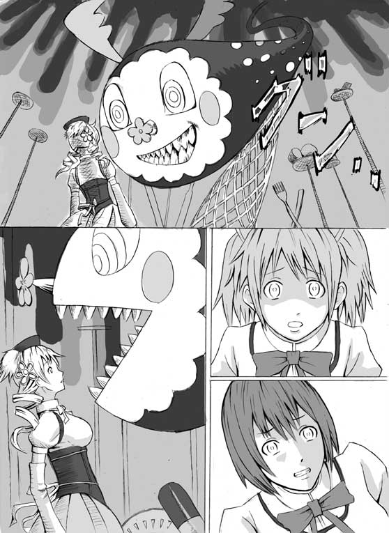 kaname madoka, miki sayaka, tomoe mami, and charlotte (mahou shoujo madoka magica) drawn by nemo_(nameless920)