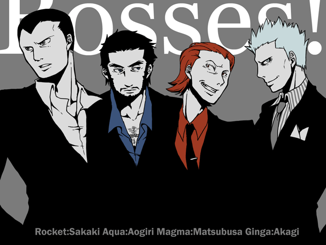 archie, giovanni, maxie, and cyrus (pokemon and 3 more) drawn by kudou_(pixiv_439006)