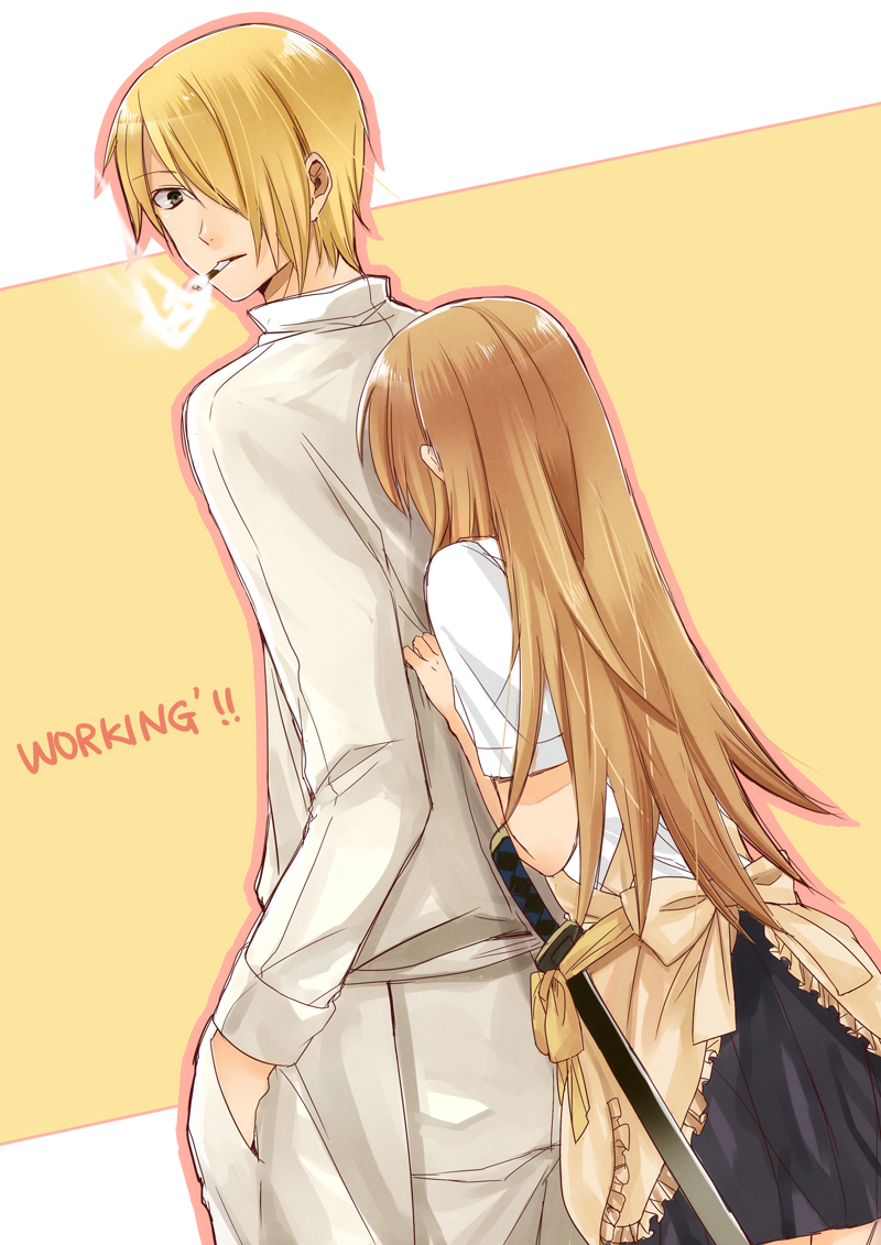 todoroki yachiyo and satou jun (working!!) drawn by machi_(machiruda)