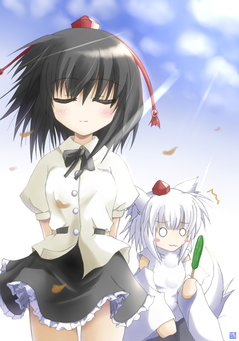 shameimaru aya and inubashiri momiji (touhou) drawn by iwaki_hazuki