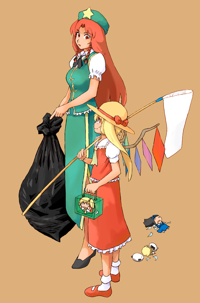 flandre scarlet, hong meiling, star sapphire, luna child, and sunny milk (touhou) drawn by shamucchi