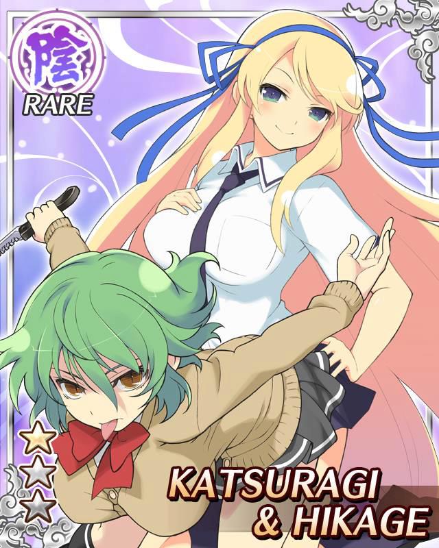 hikage and katsuragi (senran kagura and 1 more) drawn by yaegashi_nan
