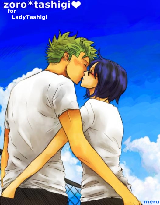 roronoa zoro and tashigi (one piece) drawn by meru90
