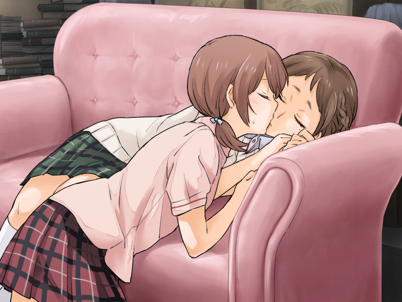 maki seina and aihara miki (okujou no yurirei-san) drawn by pe88y_(yu_tsugirls)