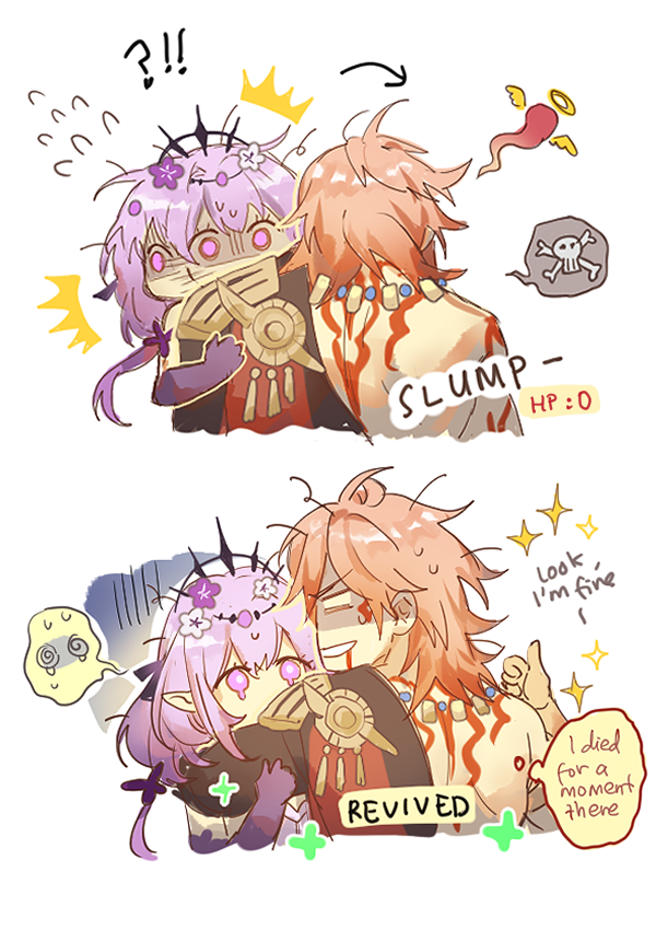 castorice and mydei (honkai and 1 more) drawn by nananasleep