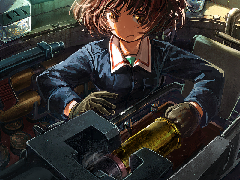 akiyama yukari (girls und panzer) drawn by oyu_udon
