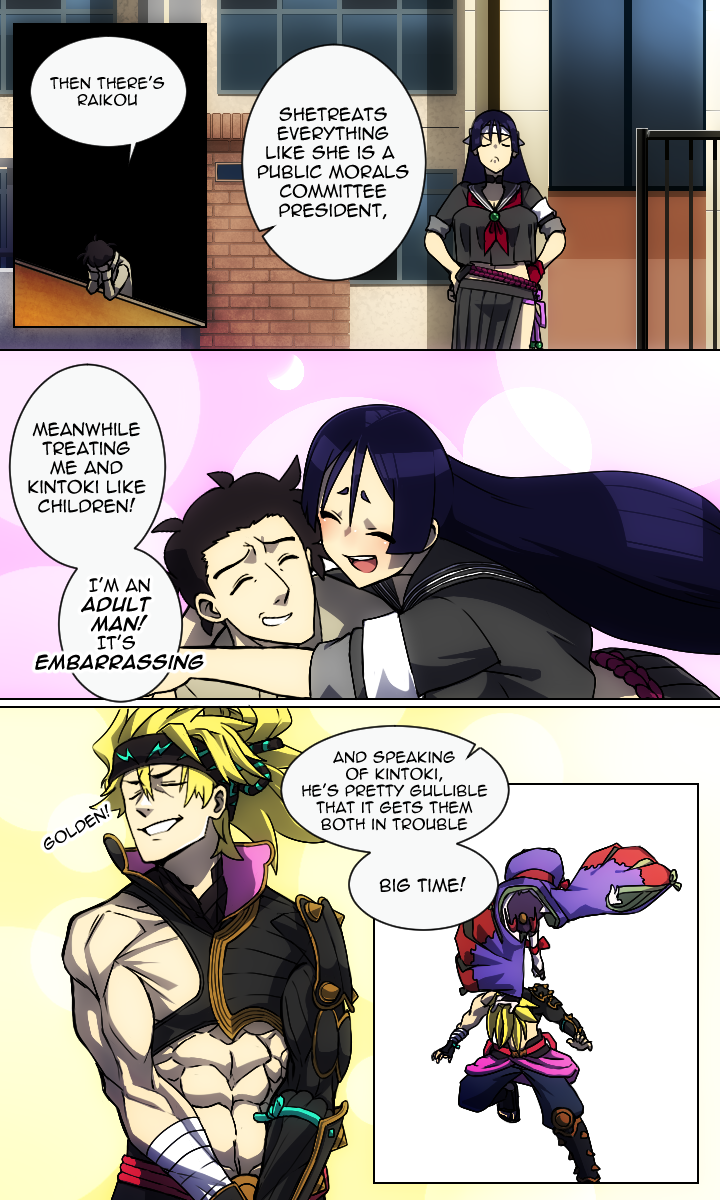 shuten douji, minamoto no raikou, and sakata kintoki (original and 2 more) drawn by lazyartlazy12