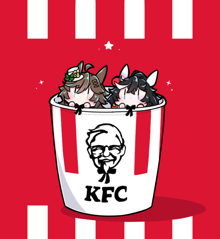mr. c.b., katsuragi ace, and colonel sanders (umamusume and 1 more) drawn by sunookonayuki
