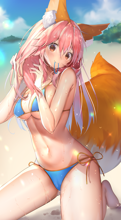 tamamo and tamamo no mae (fate and 2 more) drawn by mogullaz