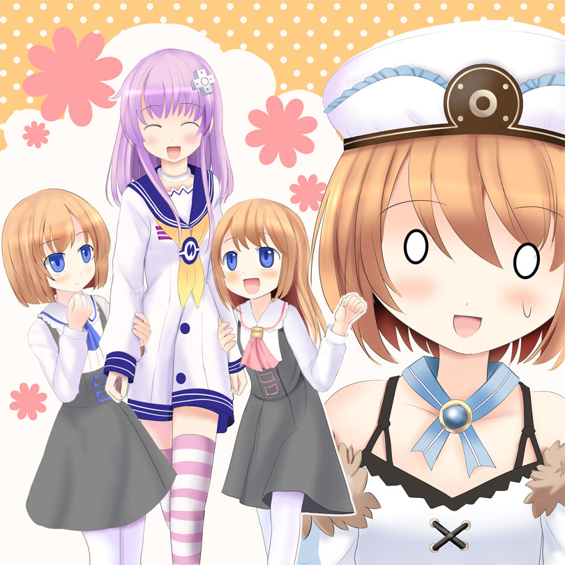 nepgear, blanc, rom, and ram (neptune) drawn by babubabu