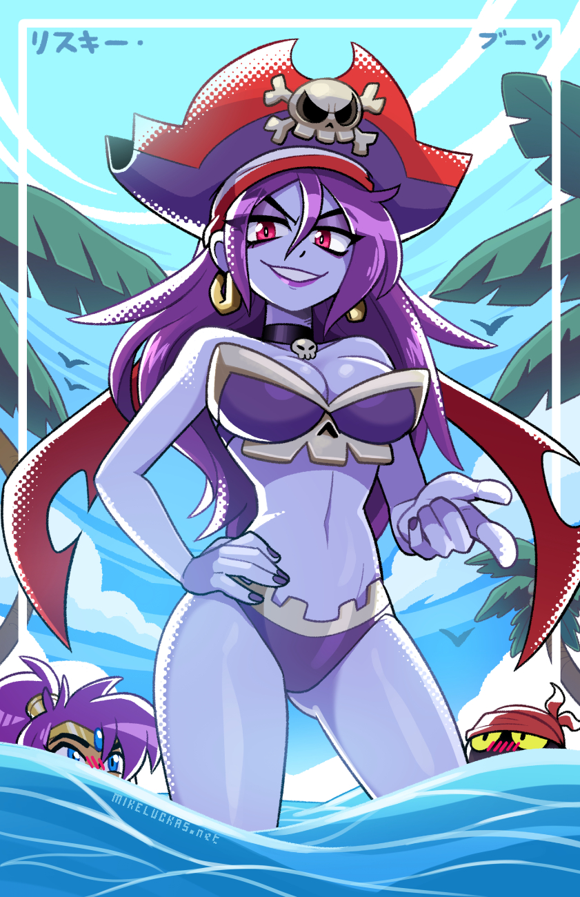 shantae, risky boots, and tinkerbat (shantae) drawn by mike_luckas