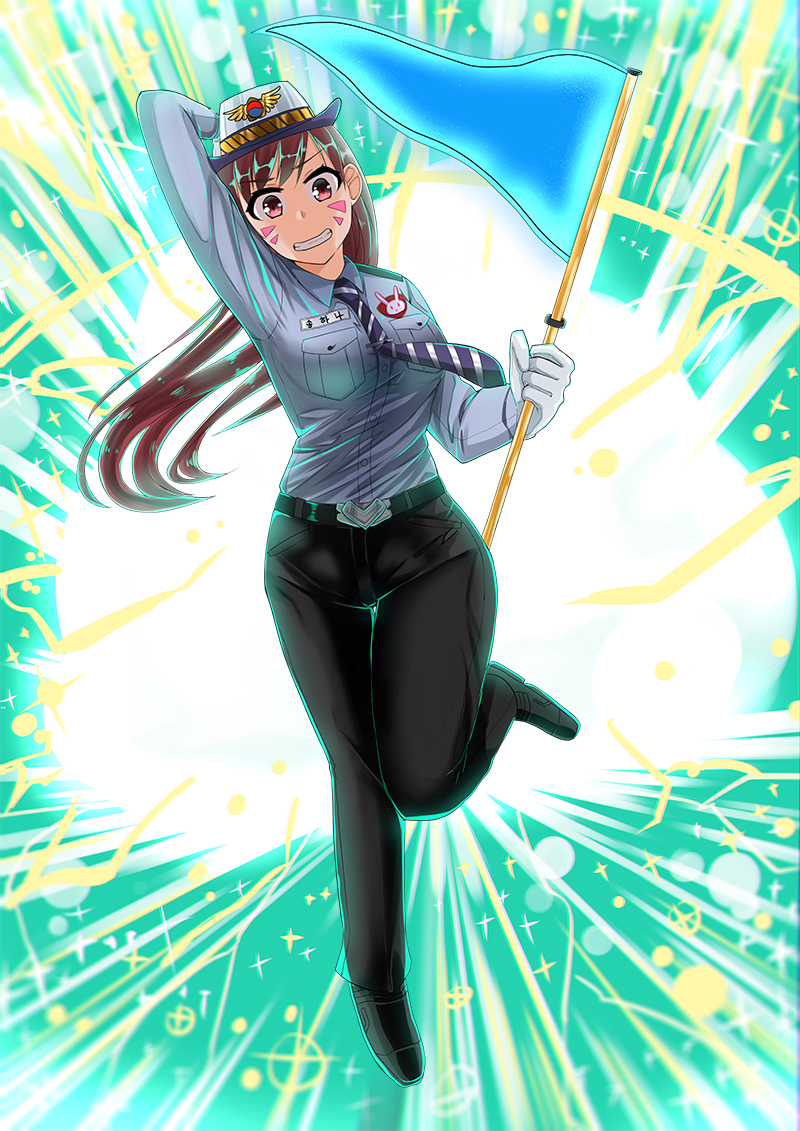 d.va and officer d.va (overwatch and 1 more) drawn by capoki
