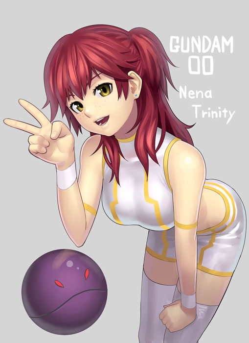 haro and nena trinity (gundam and 1 more) drawn by k+