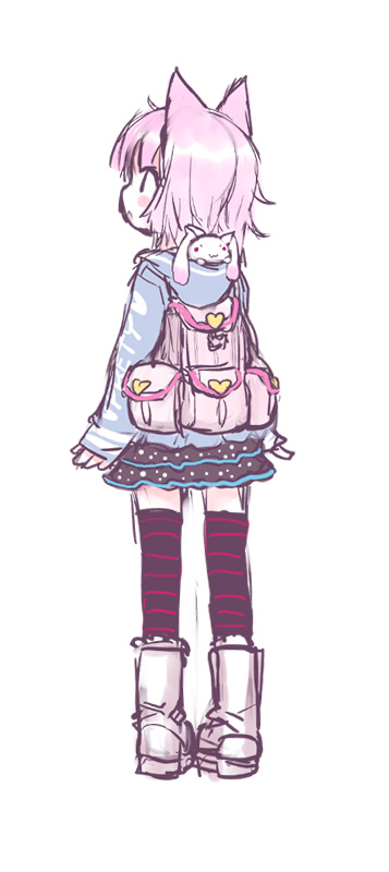 komeiji satori and kyubey (touhou and 1 more) drawn by kiira