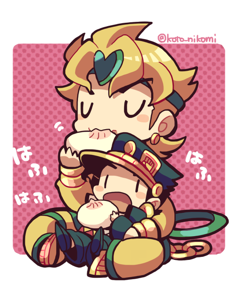 kujo jotaro and dio brando (jojo no kimyou na bouken and 1 more) drawn by kotorai