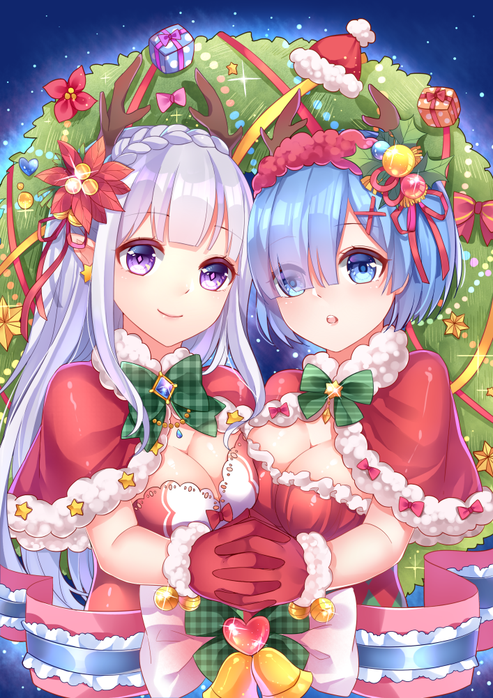 rem and emilia (re:zero kara hajimeru isekai seikatsu) drawn by chuor_(chuochuoi)