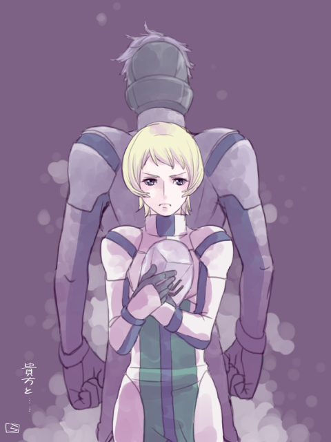 gaelio bauduin, julietta juris, and vidar (gundam and 1 more) drawn by rakusuke