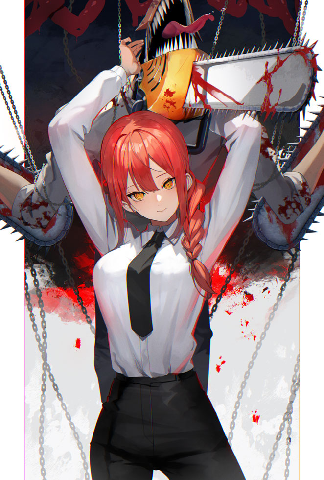 makima and denji (chainsaw man) drawn by scottie_(phantom2)