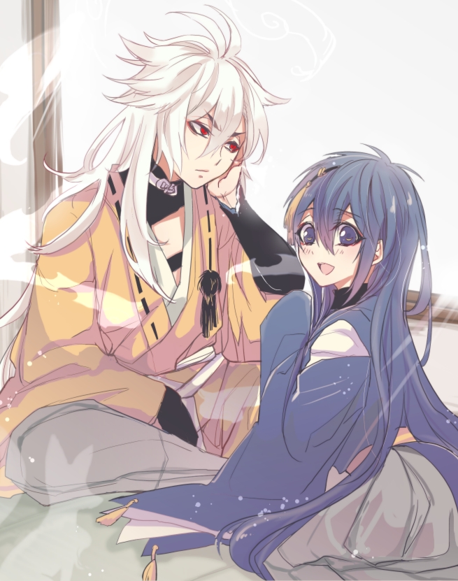 mikazuki munechika and kogitsunemaru (touken ranbu) drawn by die_yu_you