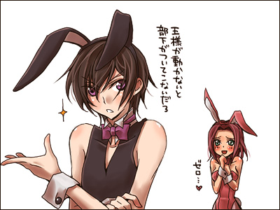 lelouch vi britannia and kouzuki kallen (code geass) drawn by mecco