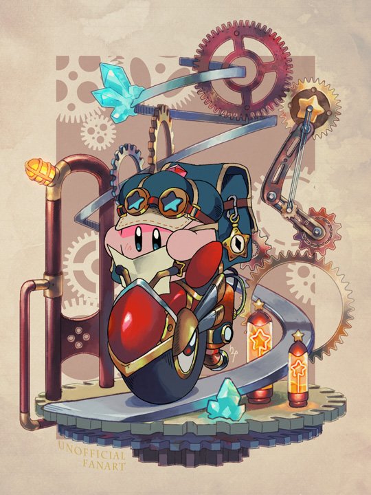 kirby and wheelie (kirby and 1 more) drawn by rike_(pixiv)