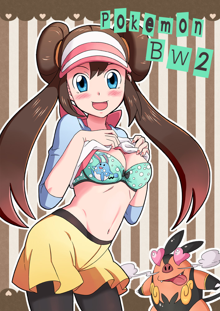 rosa, azumarill, and pignite (pokemon and 1 more) drawn by souen_hiro