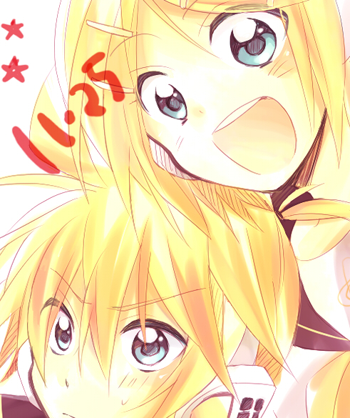 kagamine rin and kagamine len (vocaloid) drawn by hino_(moca)