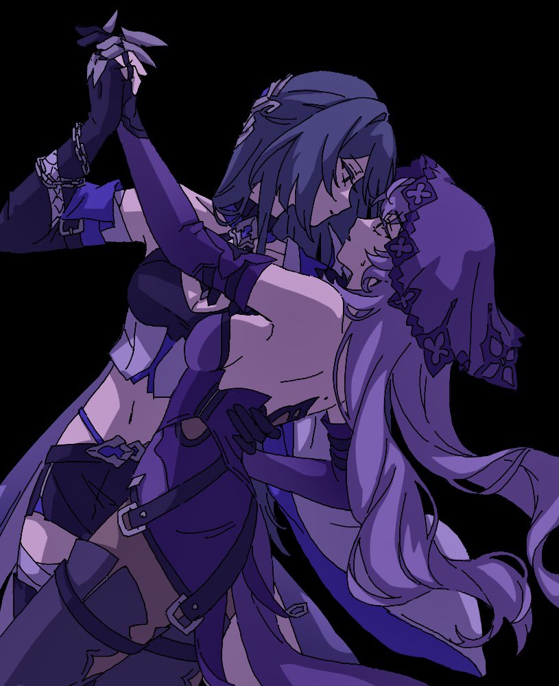 acheron and black swan (honkai and 1 more) drawn by nekopon0326