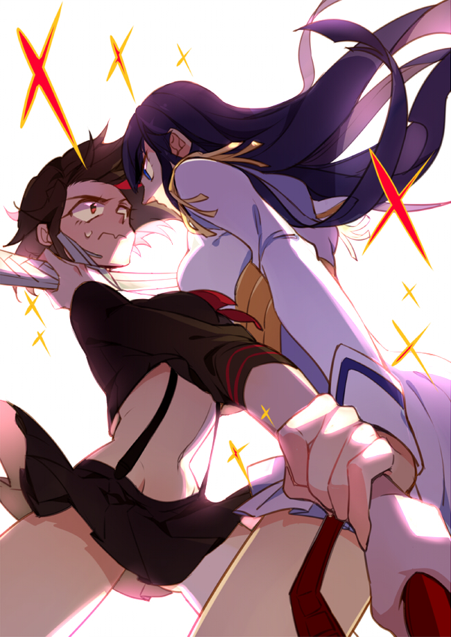 matoi ryuuko, senketsu, kiryuuin satsuki, and junketsu (kill la kill) drawn by toashi_(a1358449)