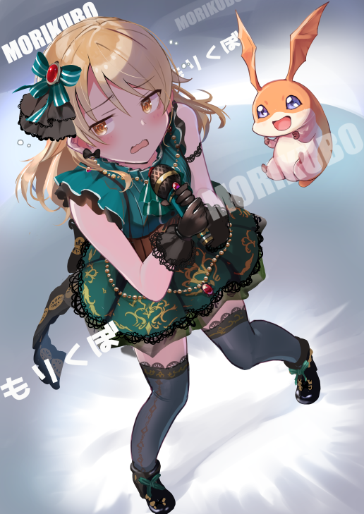 morikubo nono and patamon (idolmaster and 3 more) drawn by p_answer