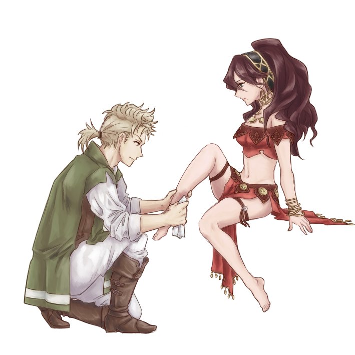 primrose azelhart and alfyn greengrass (octopath traveler and 1 more) drawn by amkwa