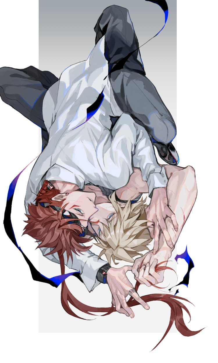 cloud strife and reno (final fantasy and 2 more) drawn by pokashi
