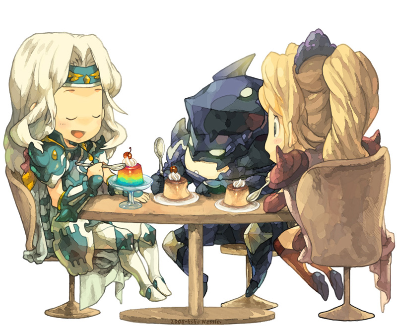 rosa farrell, cecil harvey, and kain highwind (final fantasy and 1 more) drawn by nessie_(kska)