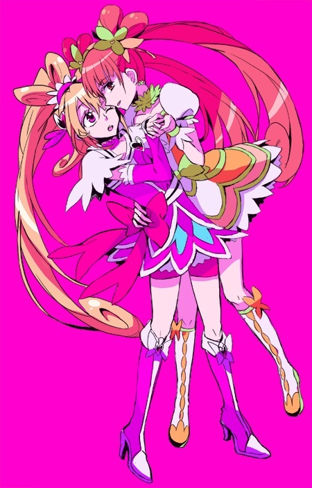 aida mana, yotsuba alice, cure heart, and cure rosetta (precure and 1 more) drawn by mofuko