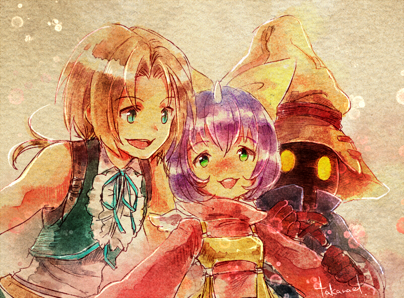 zidane tribal, vivi ornitier, and eiko carol (final fantasy and 1 more) drawn by takanamushi