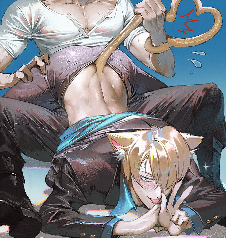 roronoa zoro and sanji (one piece) drawn by runa_(nori31291404)