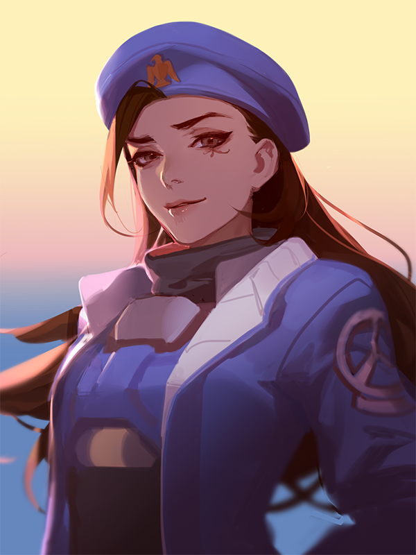 ana and captain amari (overwatch and 1 more) drawn by ask_(askzy)