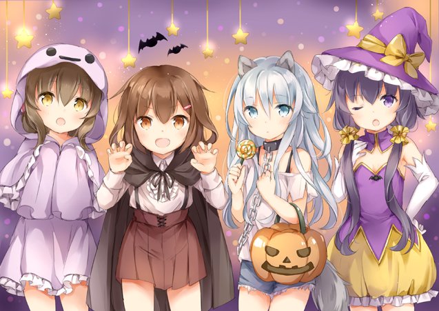 hibiki, inazuma, ikazuchi, and akatsuki (kantai collection) drawn by wataame27