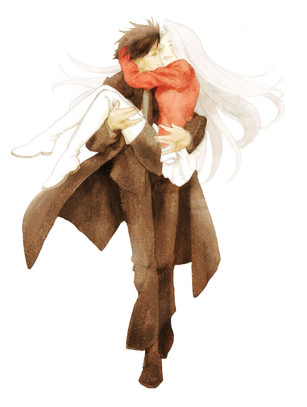 emiya kiritsugu and irisviel von einzbern (fate and 2 more) drawn by kodu_(dukkoudu)
