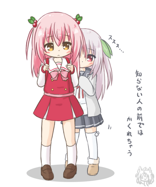 blonde dog girl, pink loli, and fuyuno usako (original) drawn by ri-net