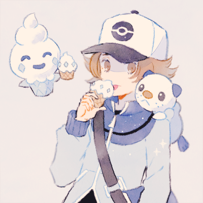 hilbert, oshawott, and vanillite (pokemon and 1 more) drawn by ryokuno_green