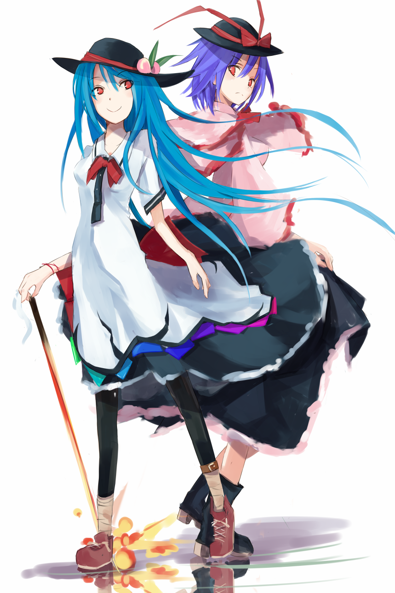 hinanawi tenshi and nagae iku (touhou) drawn by tetsurou_(fe+)