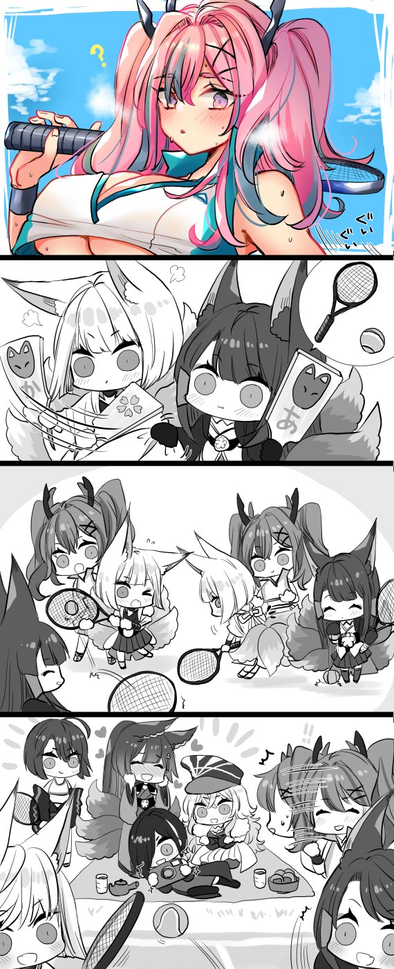bremerton, kaga, akagi, baltimore, amagi, and 2 more (azur lane) drawn by putimaxi